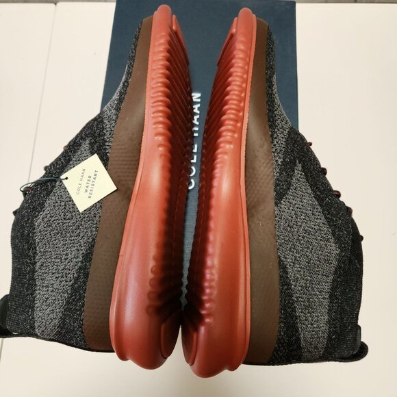 NWB Cole Haan Zerogrand Stitchlite Knit Chukkas Mens 8.5M Black/Gray Red Sole - Picture 14 of 16